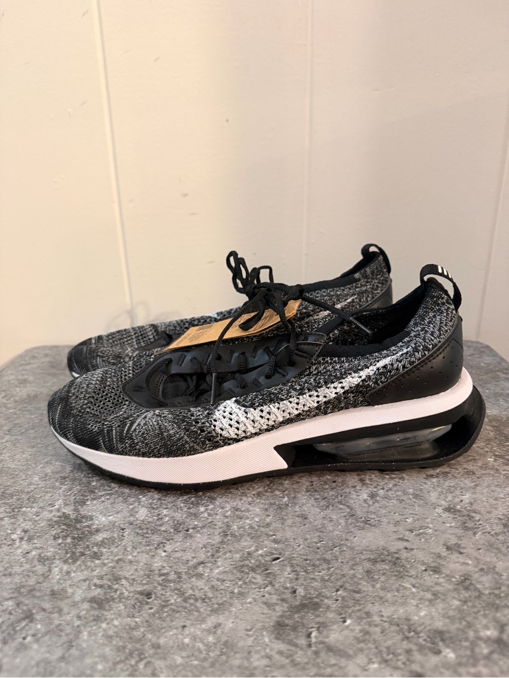 Nike Women's Black and White Flyknit Air Max Sneaker